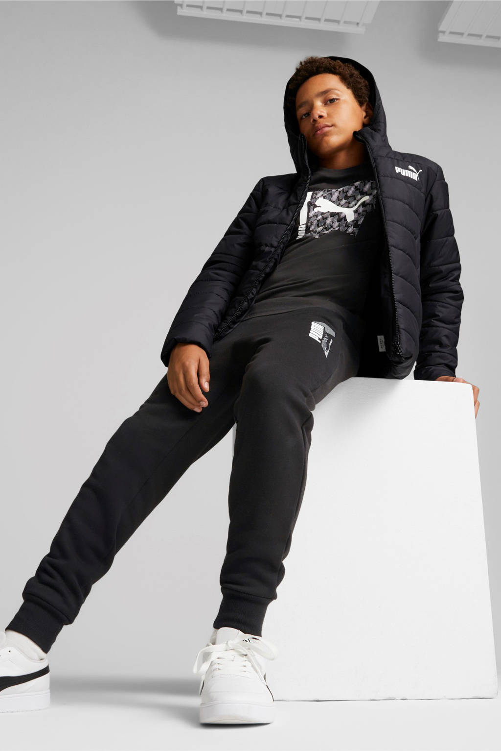 Puma gewatteerde jas zwart