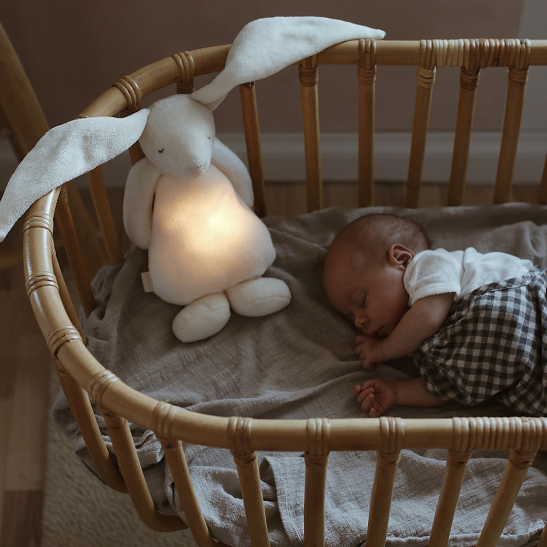 Moonie 2.0 next gen knuffelkonijn met nachtlamp en geluid cream