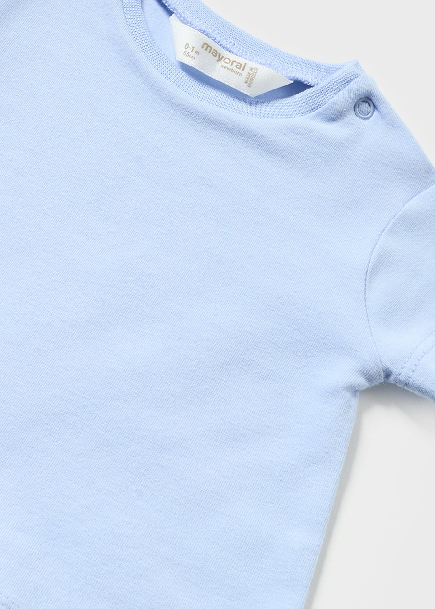 Jardineira curta estampada com camiseta de algodão para recém-nascido