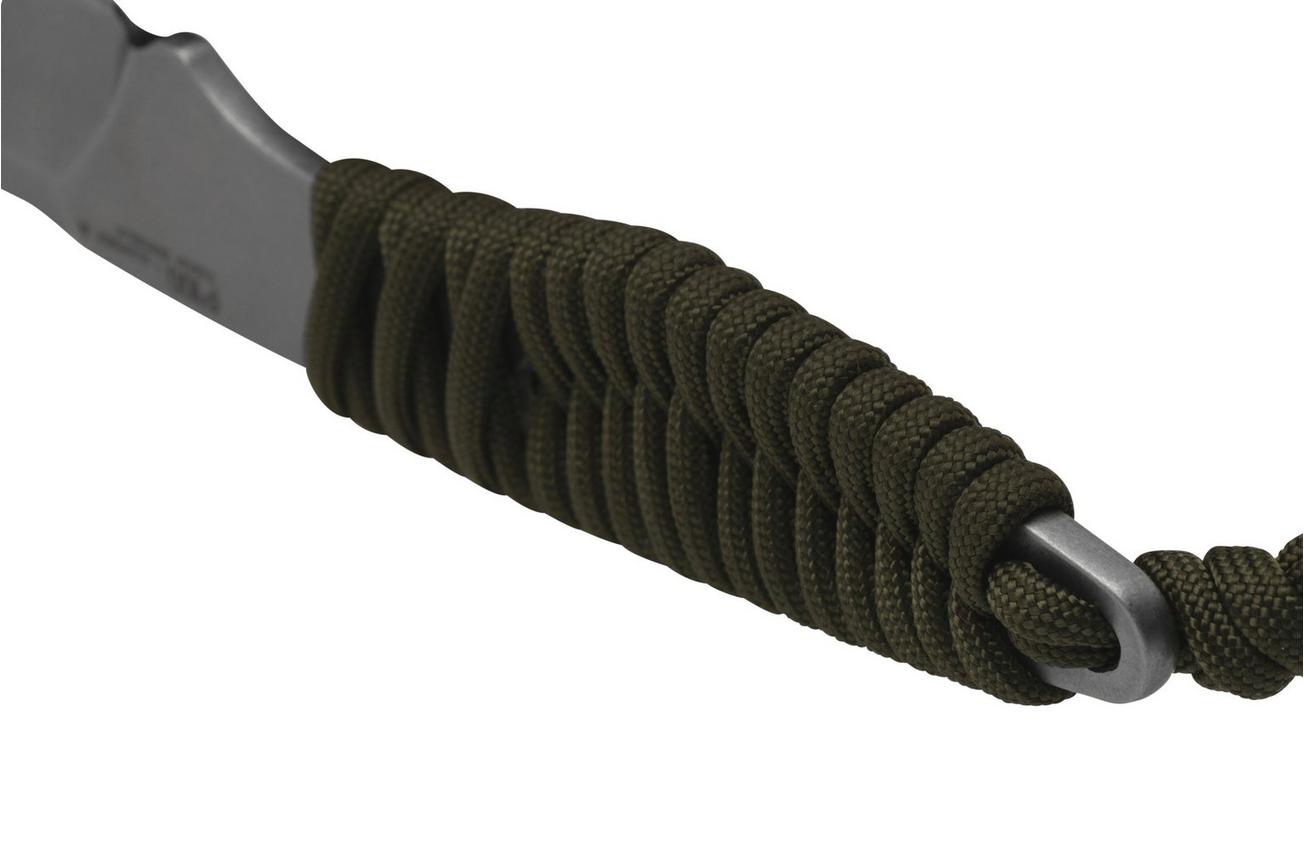 ANV Knives P100 Sleipner, Olive Paracord, P100-004, Black Kydex Sheath, nekmes