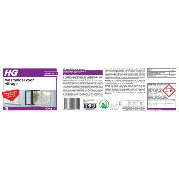 HG wasmiddel voor witte vitrage
