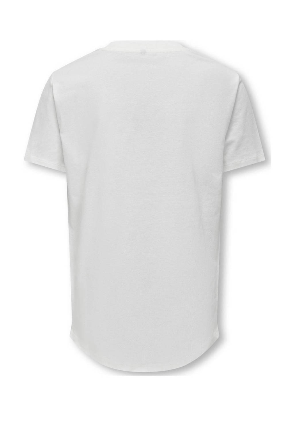 ONLY T-shirt KOBERIC met tekst wit/donkerblauw
