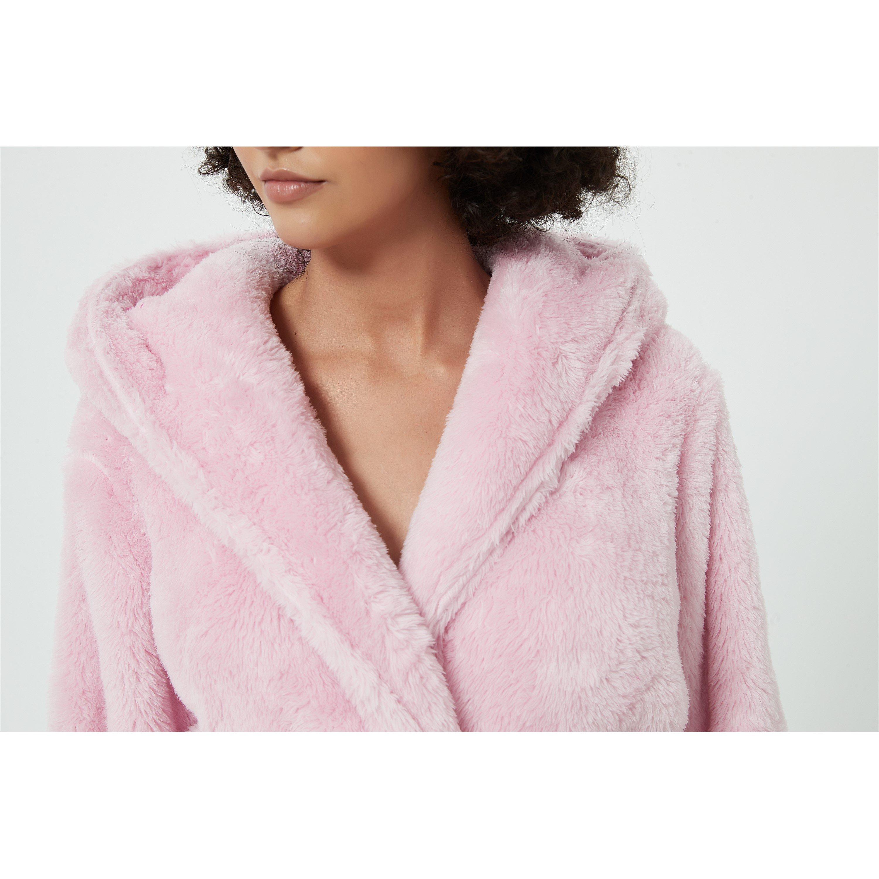Linea Ladies Luxury Hooded Fleece Dressing Gown