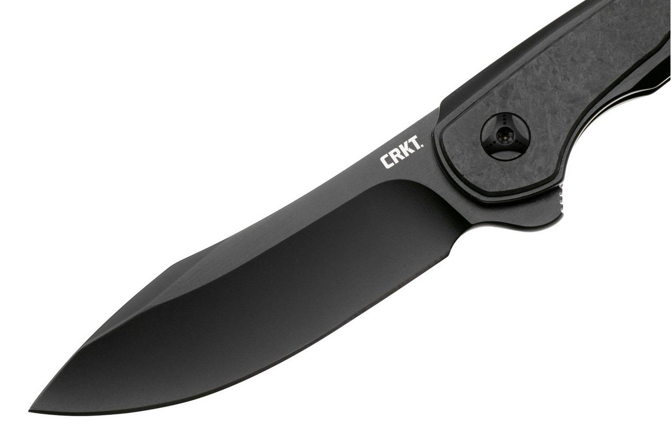 CRKT Padawan 6070CF, Black 14C28N, Black Stainless Steel, Carbon Fiber Overlay zakmes, Pedro Buzetti design