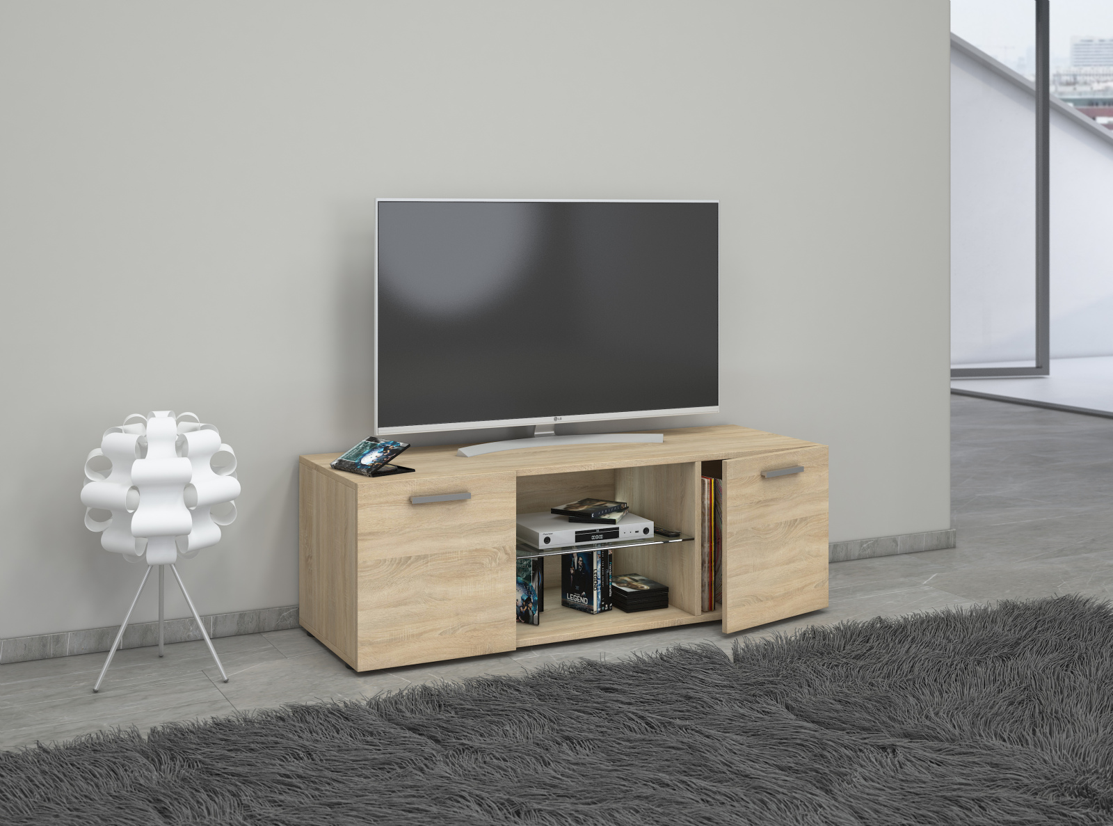TV-Lowboard LOWINA - Sonoma Eiche - 115 cm breit