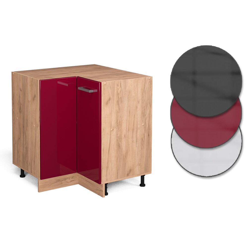 Vicco Eckunterschrank Küchenschrank Küchenzeile R-Line 87 cm Goldkraft Bordeaux