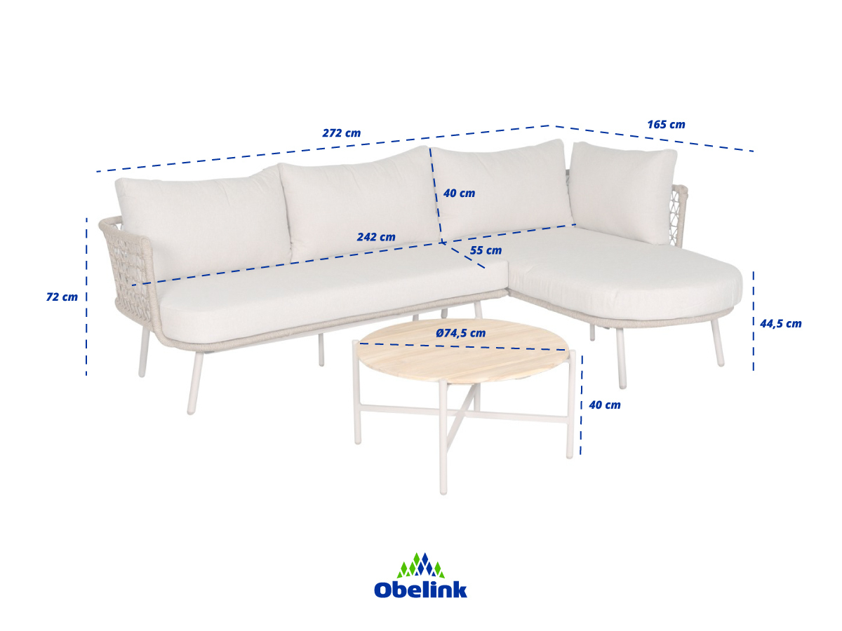 Outdoor Feelings Sonja chaise longue loungeset - Links