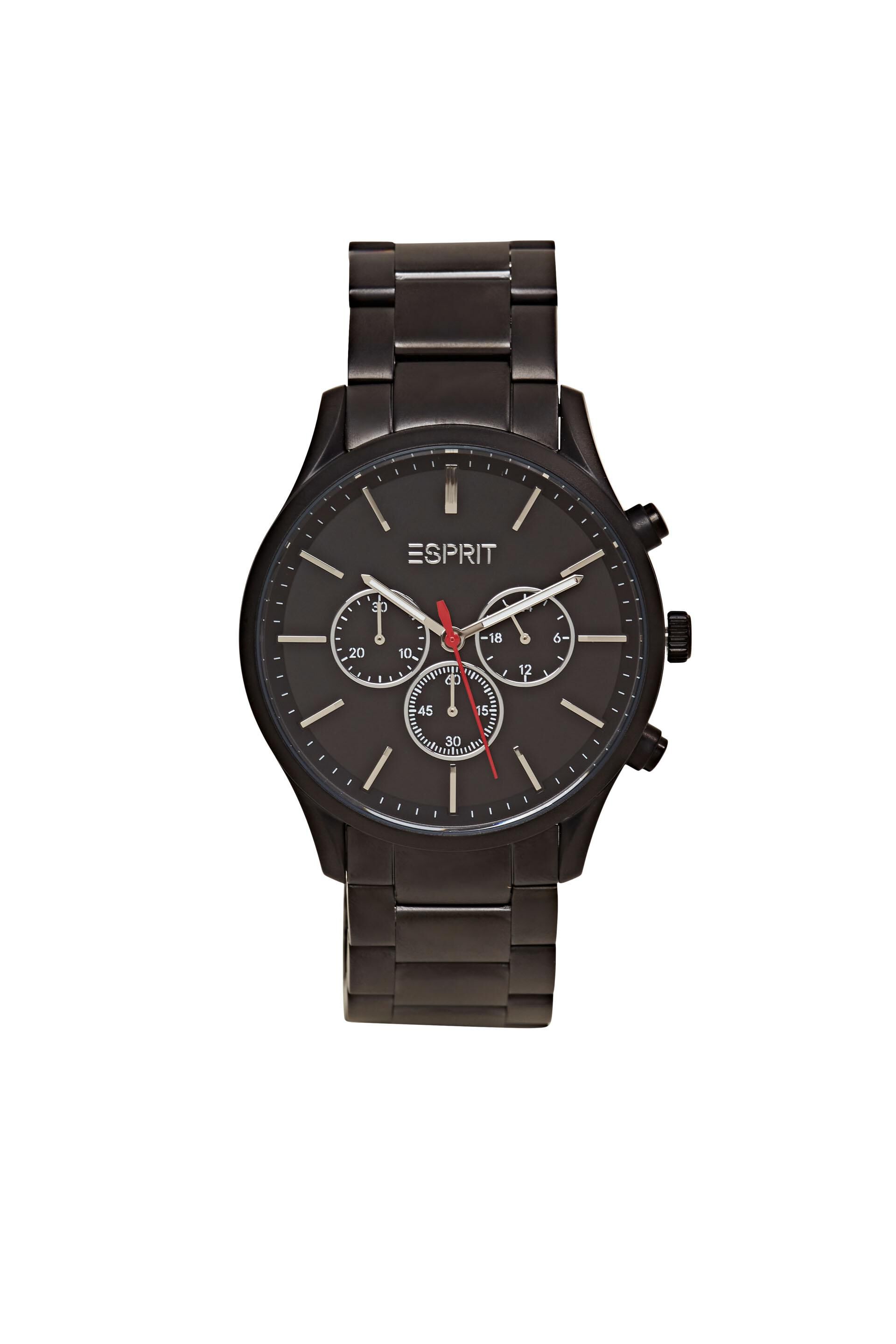 Chronographe en acier inoxydable à bracelet à maillons