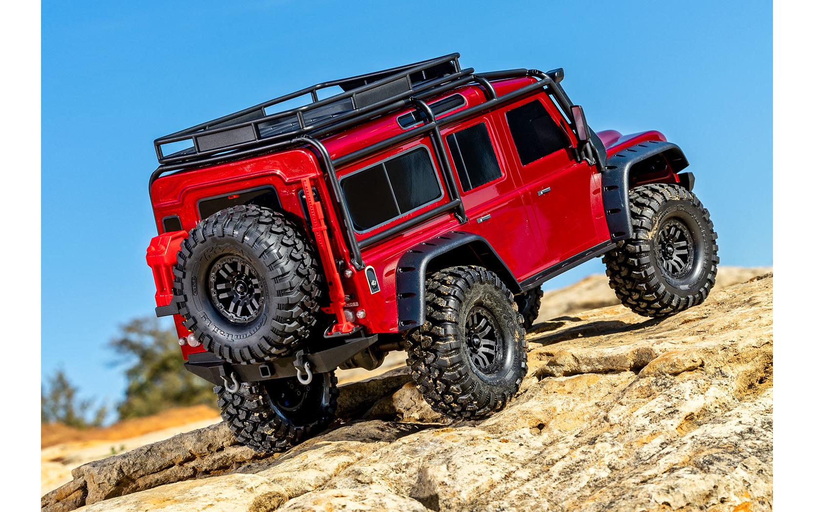 Scale Crawler Land Rover Defender D110, Rot ARTR, 1:10<br>Off-Road Model im Massstab 1:10