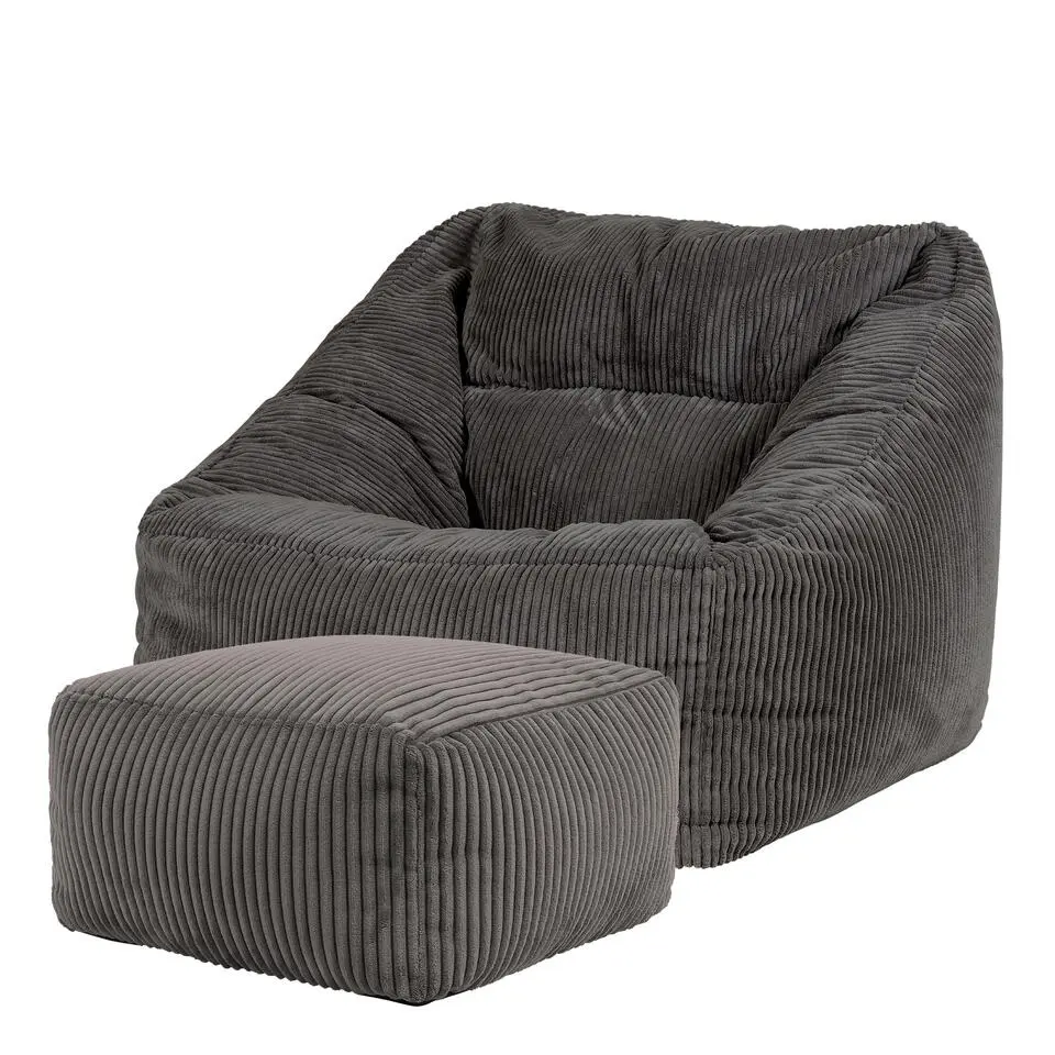 icon Zitzak en Poef Natalia - Corduroy Zitzak - Houtskool