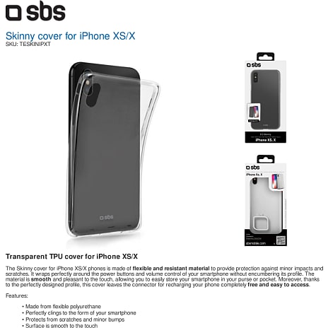 SBS iPhone XS/X cover - transparent