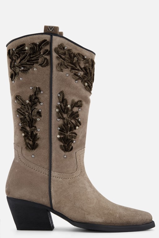 Lazamani Cowboylaarzen velvet taupe Suede