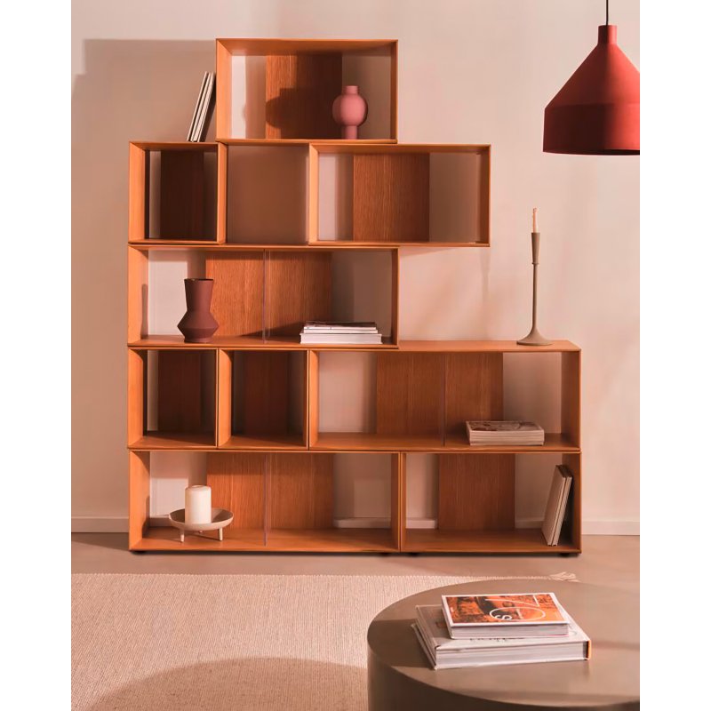 Lot de 6 étagères Litto modulables en placage de bois 101 x 152 cm