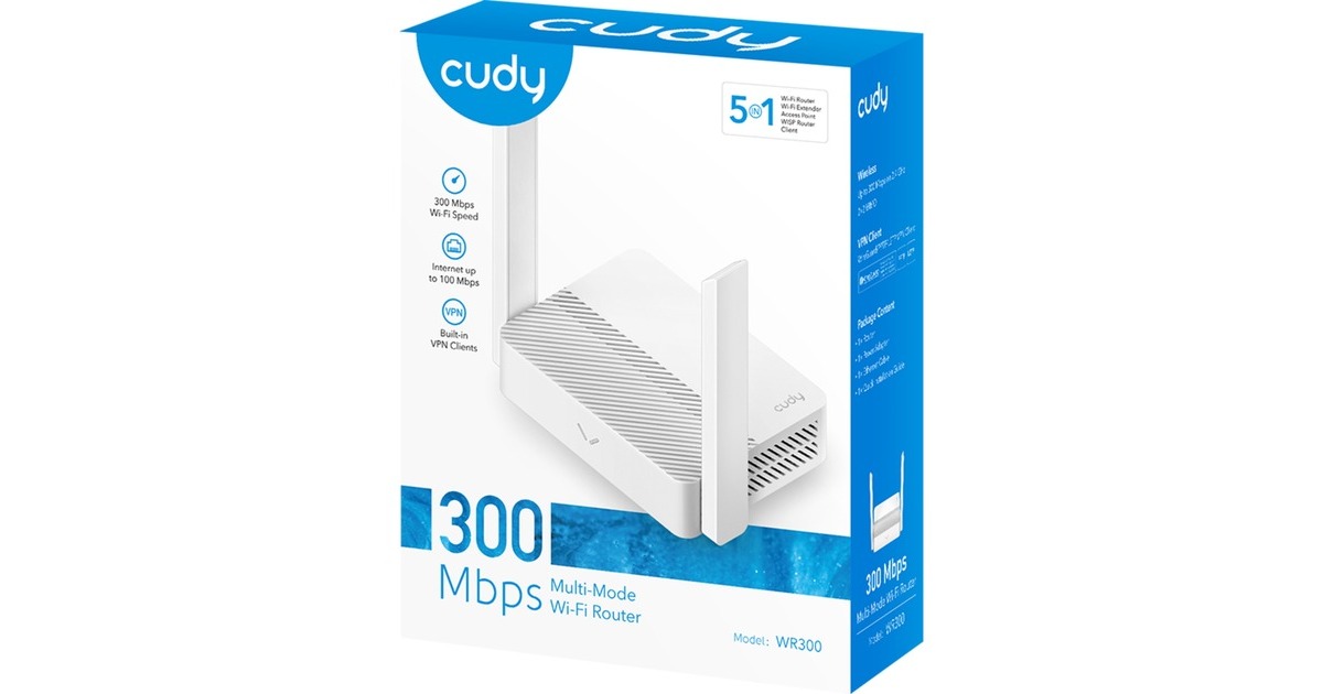CudyN300 Wi-Fi Router  (Wit, Cudy Mesh)