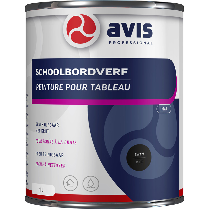 Avis Schoolbordverf  Aqua 1L zwart