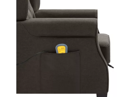 Fauteuil de massage avec repose-pied Taupe Tissu