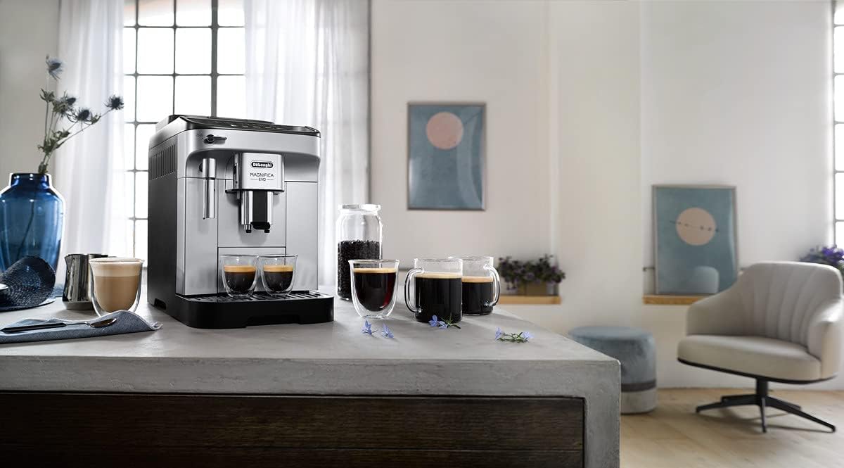 De'Longhi Magnifica Evo Machine a Café Grain ECAM292.33.SB, Machine Expresso et Cappucino, Argent [Exclusif Amazon], Cafè