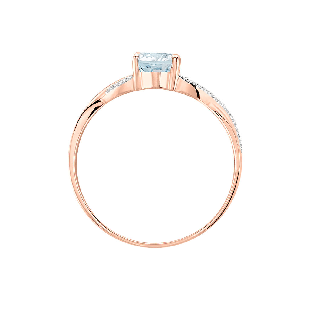 Bague Candice Or Rose Aigue Marine