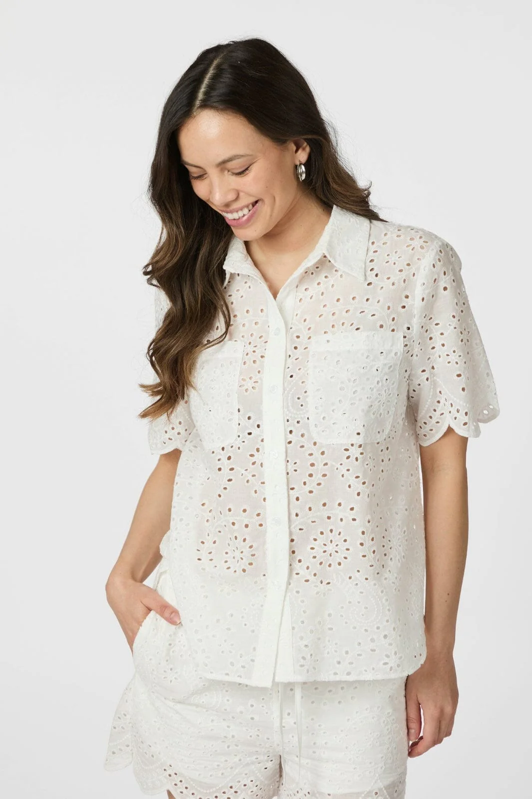 Neo Noir Gessie Embroidery Shirt 165383