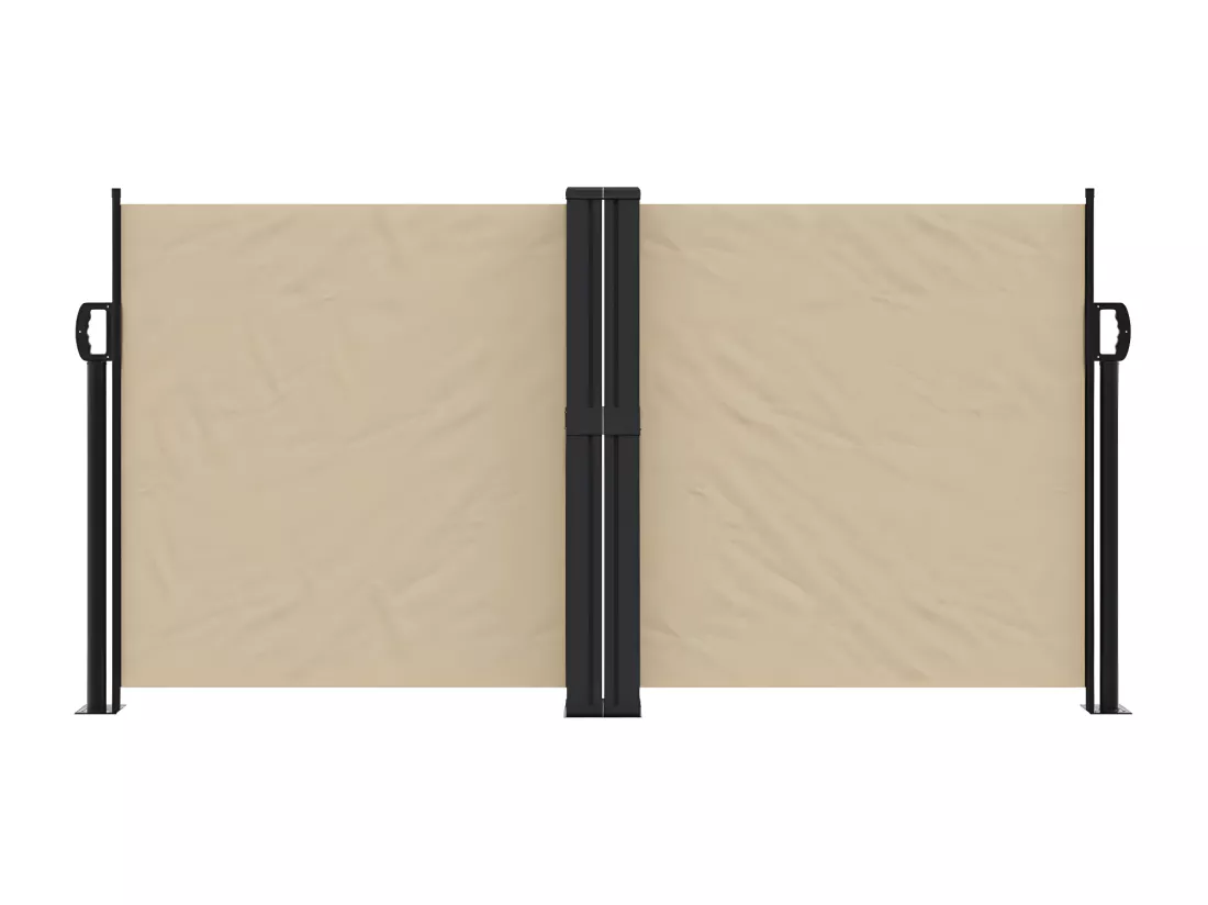 Auvent latéral rétractable beige 120x1000 cm