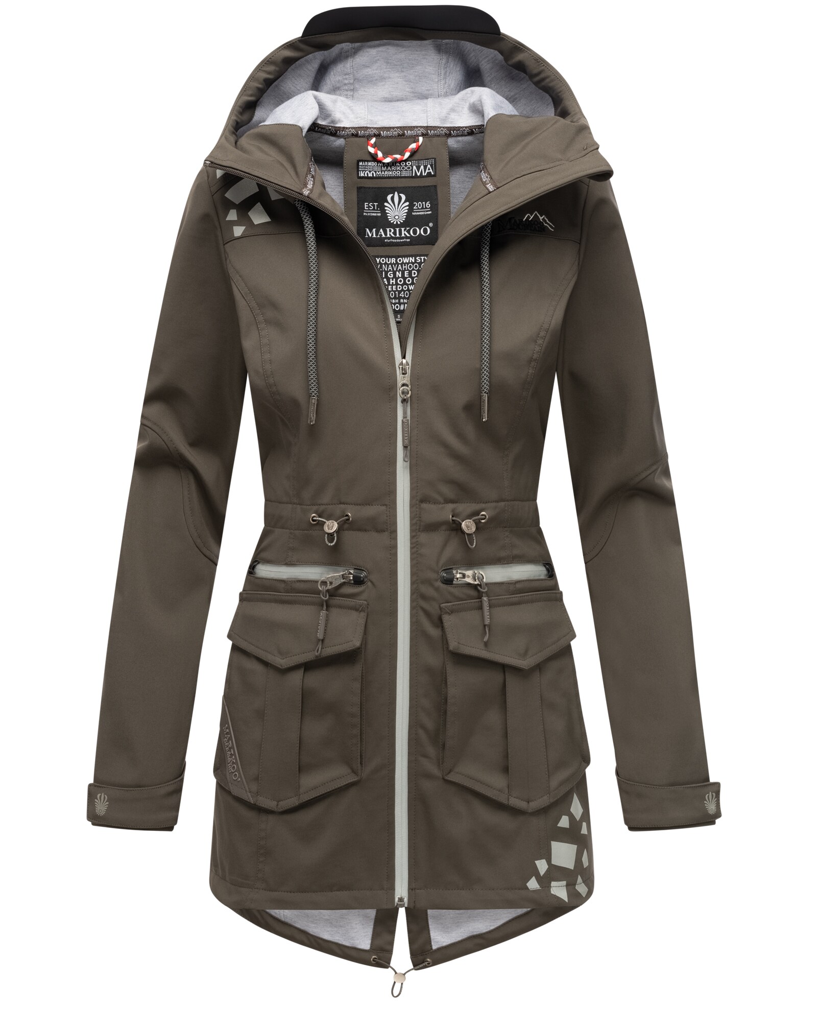 MARIKOO Damen Softshelljacke Outdoor Funktionsjacke aus Wasserabweisendem Obermaterial Ulissaa
