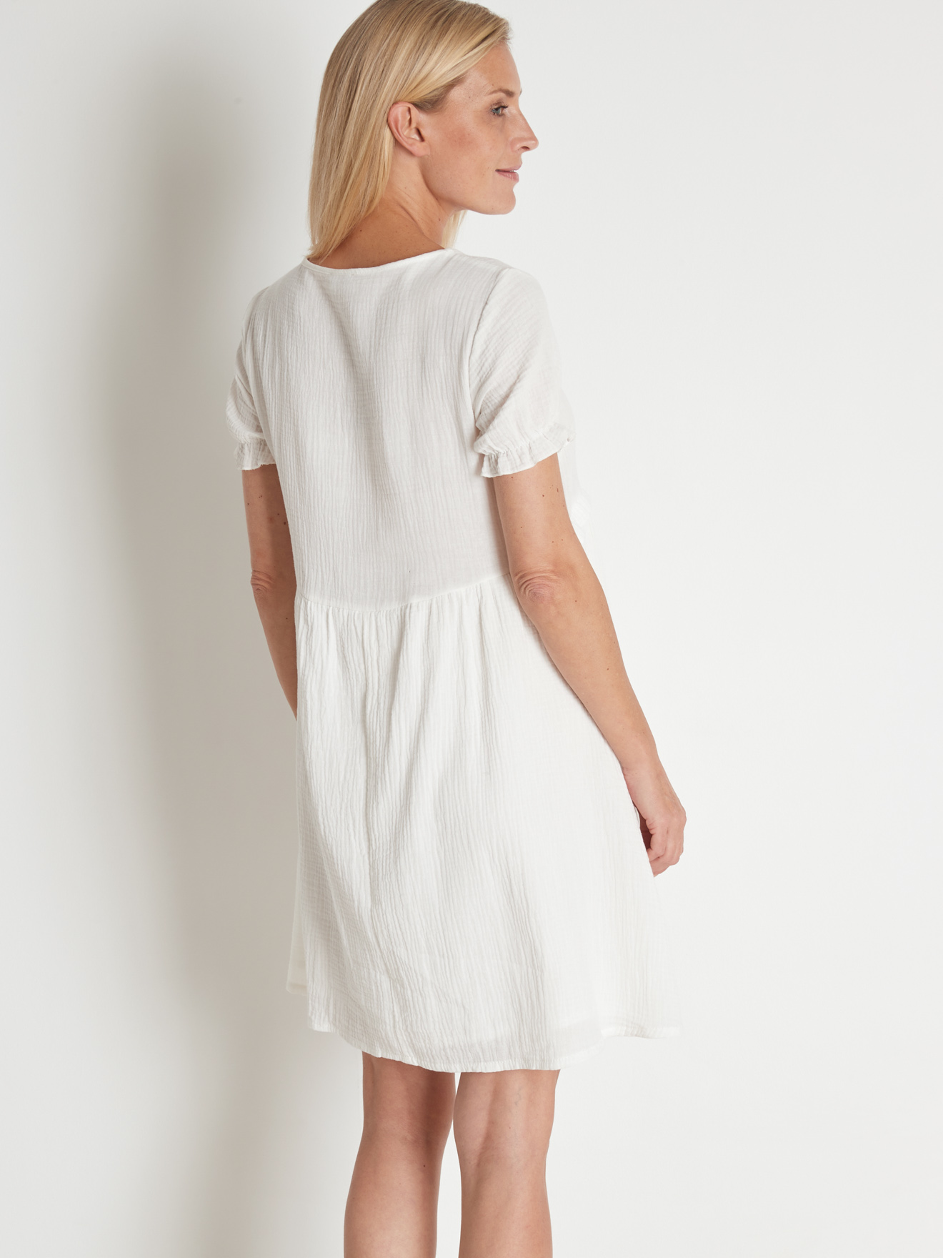 Robe en tissu effet gaufré pur coton