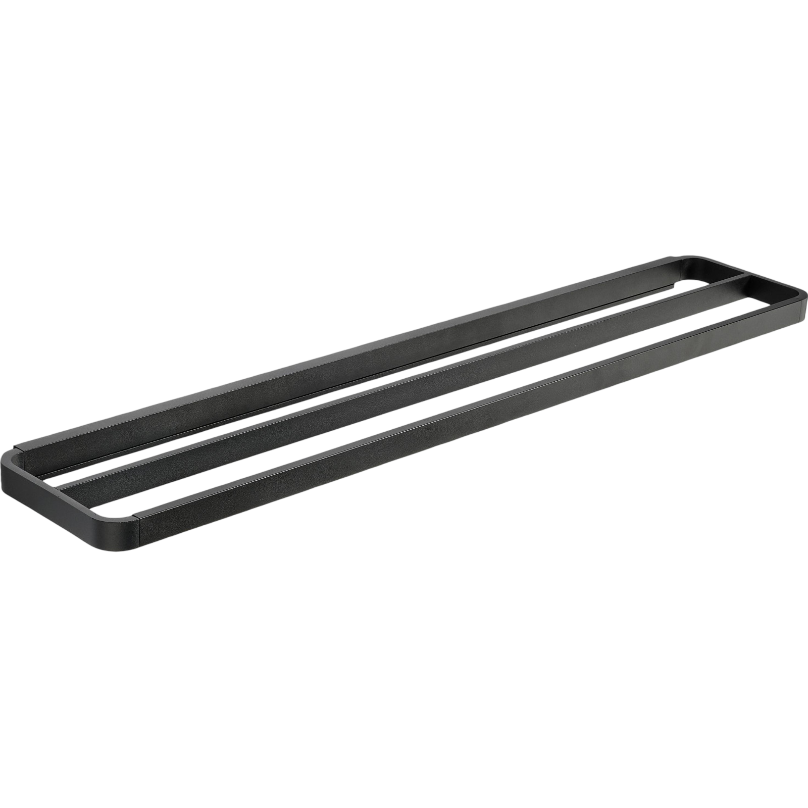 Handtuchhalter Rim, 2-fach, Schwarz 70 x 12 cm