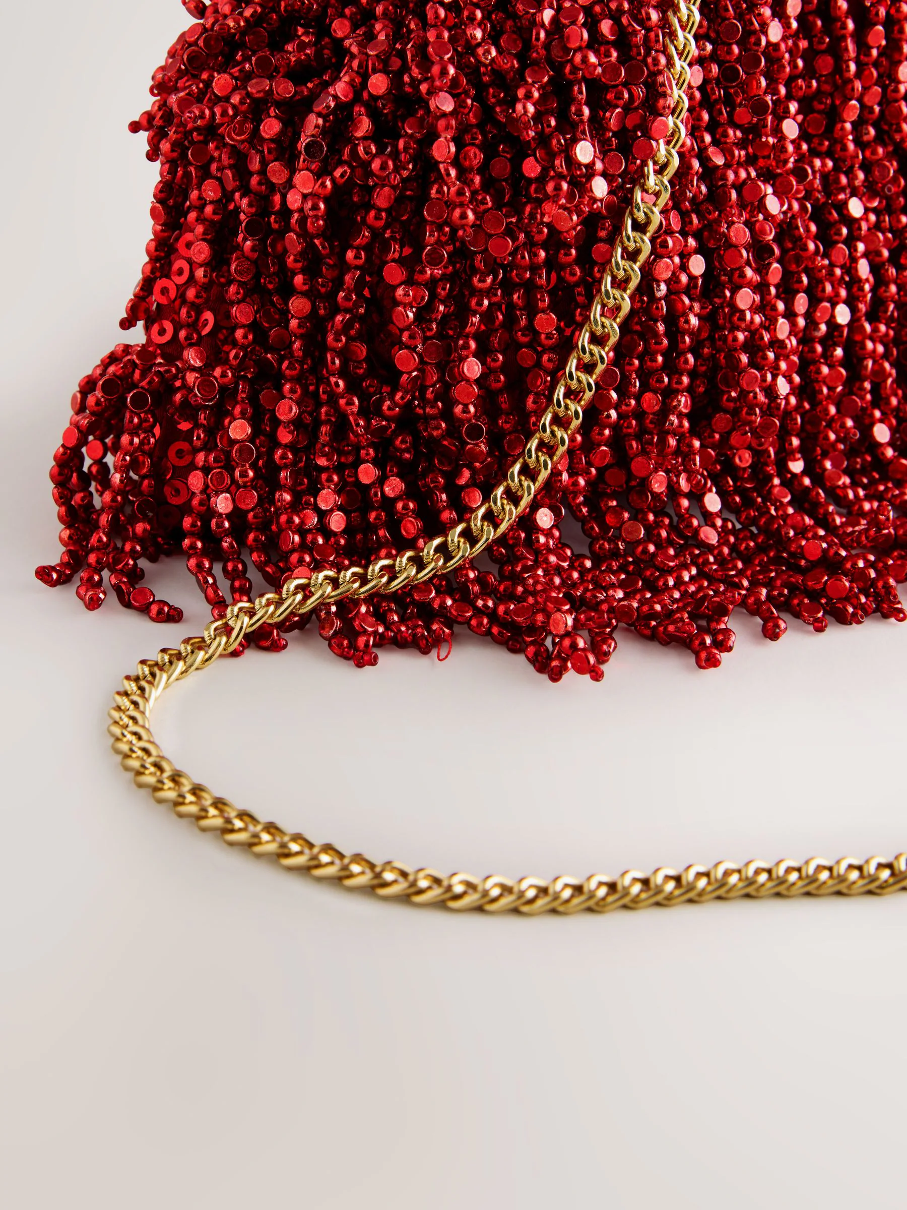 Rood - Embellished Fringe Clutch Bag