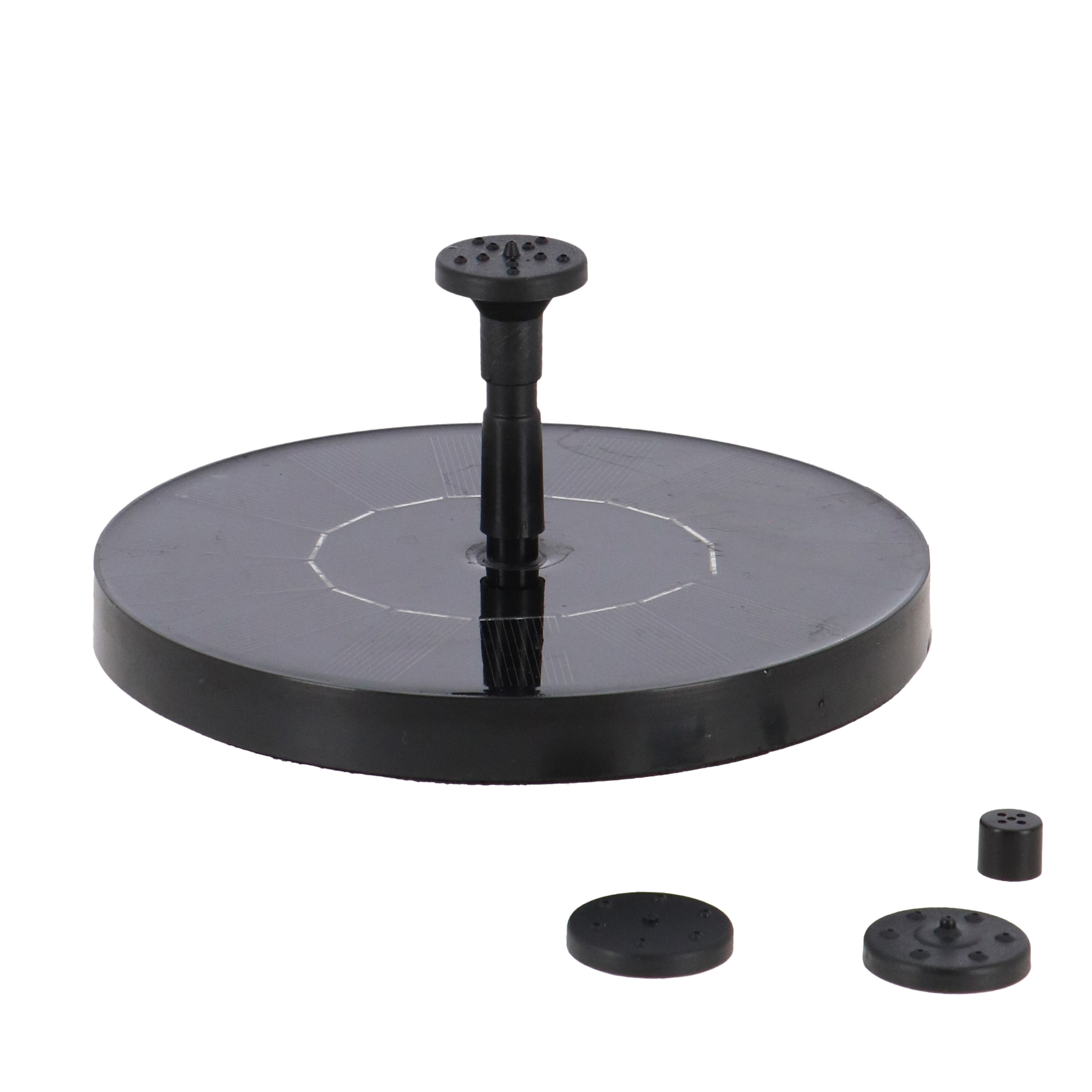 Esschert design - Solar- Fontein waterschaal - Zwart - 16x16x8.5 cm - 16 cm