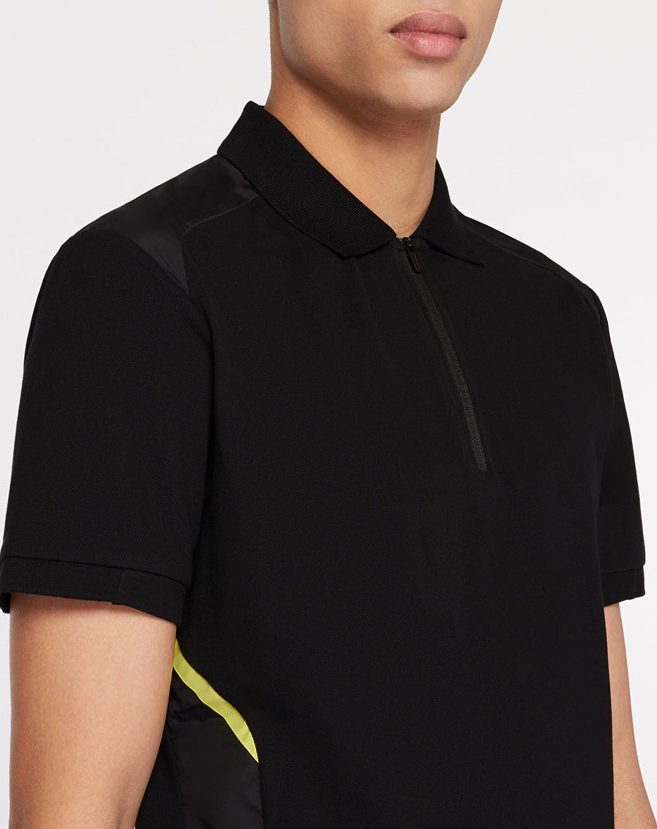 Hackett London Polo Slim Fit zippé Aston Martin Racing body bisoter noir