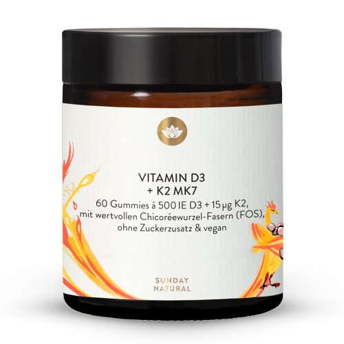 Sunday Natural Products  Vitamin D3+K2 MK7Kids Gummies