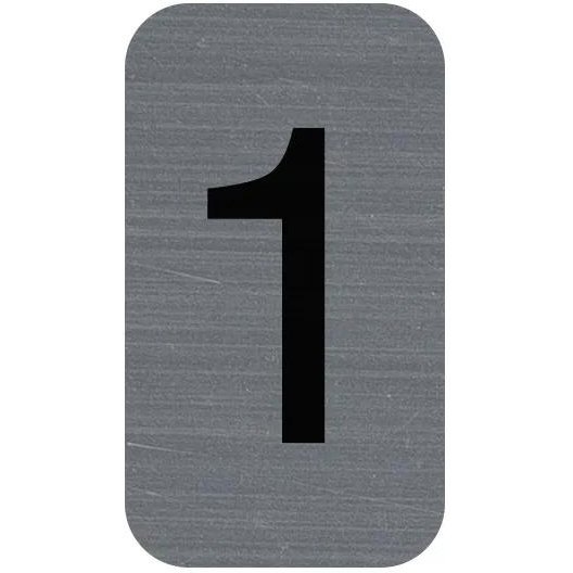 Plaque de signalisation chiffres '1', 25 x 44 mm