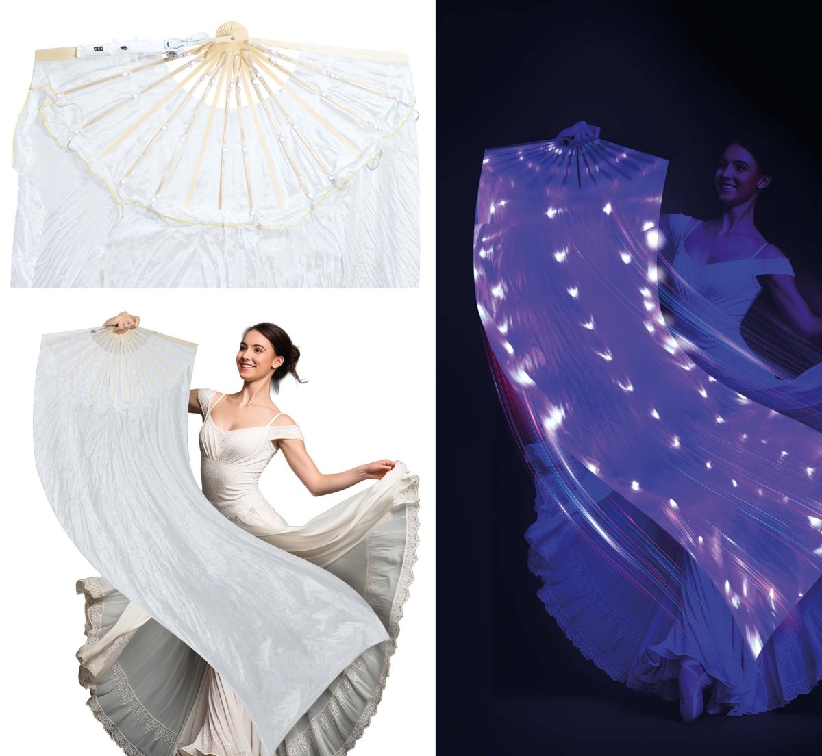 Witte Waaier Met Licht 1,5m