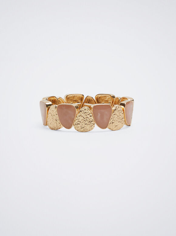 Pulseira elástica com resina - Rosa