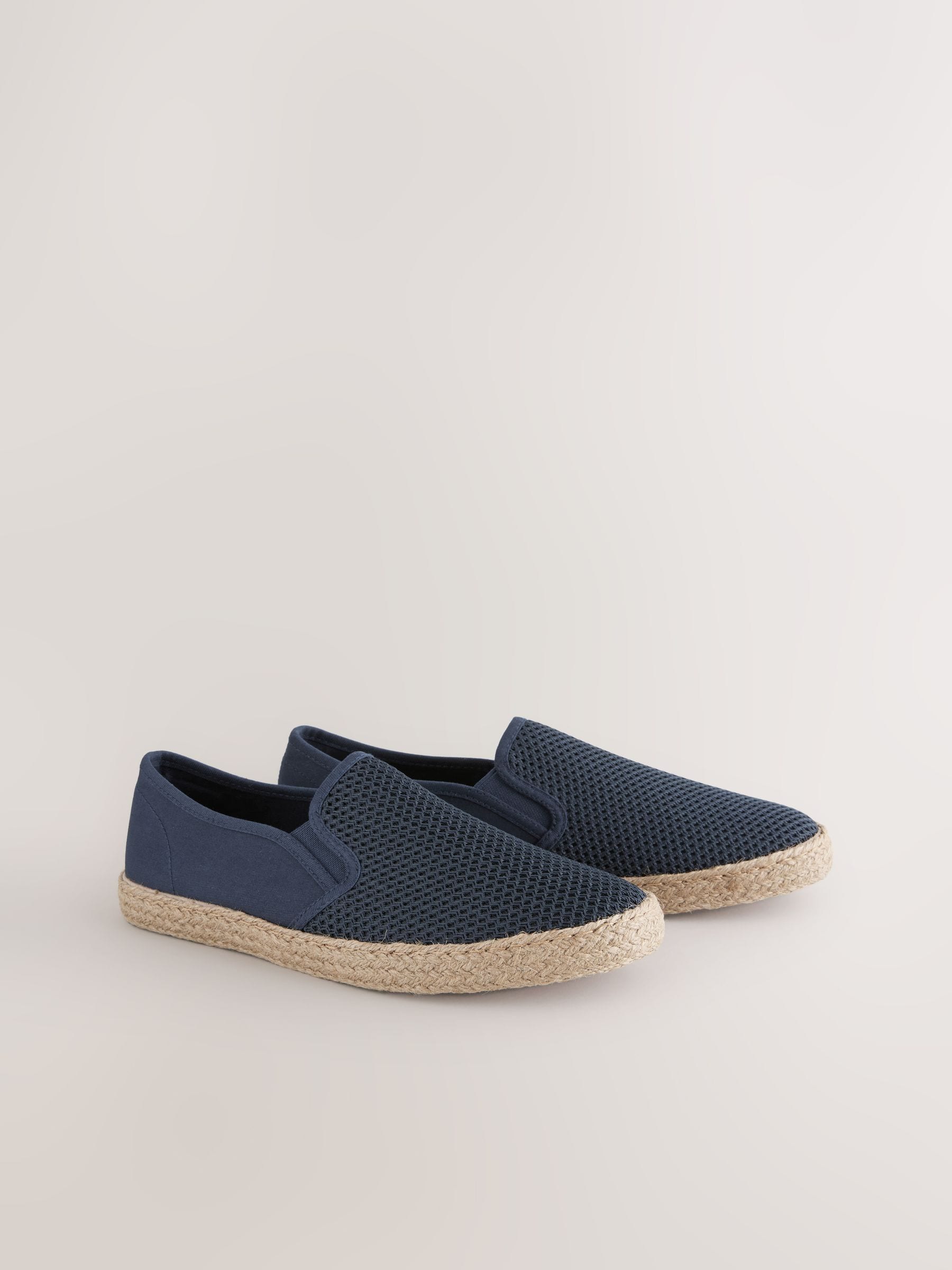 Donkerblauw - Espadrilles met textuur