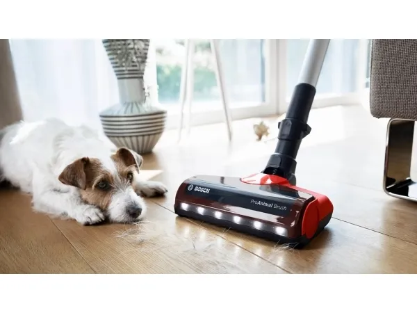 Bosch Unlimited 7 BCS711PET ProAnimal - Støvsuger - pind/håndholdt (2-i-1) - uden pose - ledningsfri - rød - 1 batteri