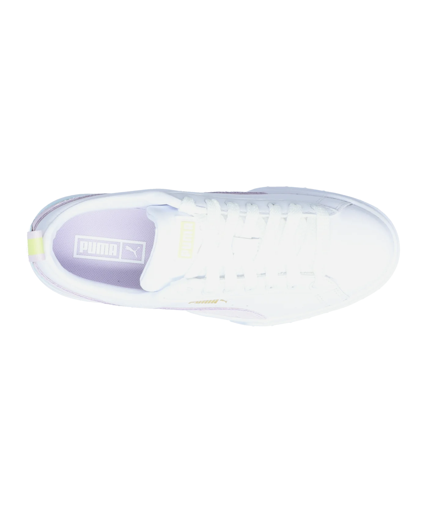 PUMA Mayze Leather Damen Weiss Lila Gold F10