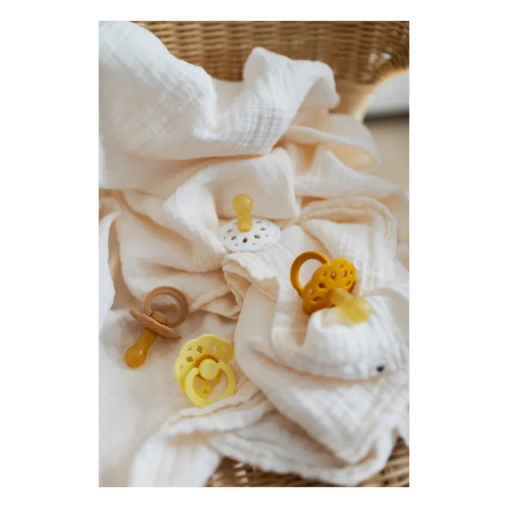 Bibs Tétines en caoutchouc naturel Bohème - Set de 2 | Jaune