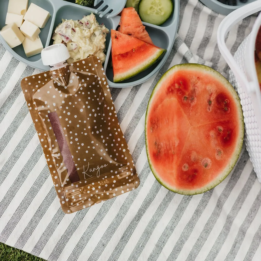 Kangoo et cie Pochettes à compote réutilisables Neutral 6x (4oz)