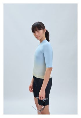 Maillot Manches Courtes Femme Poc Pristine Print Mineral Bleu
