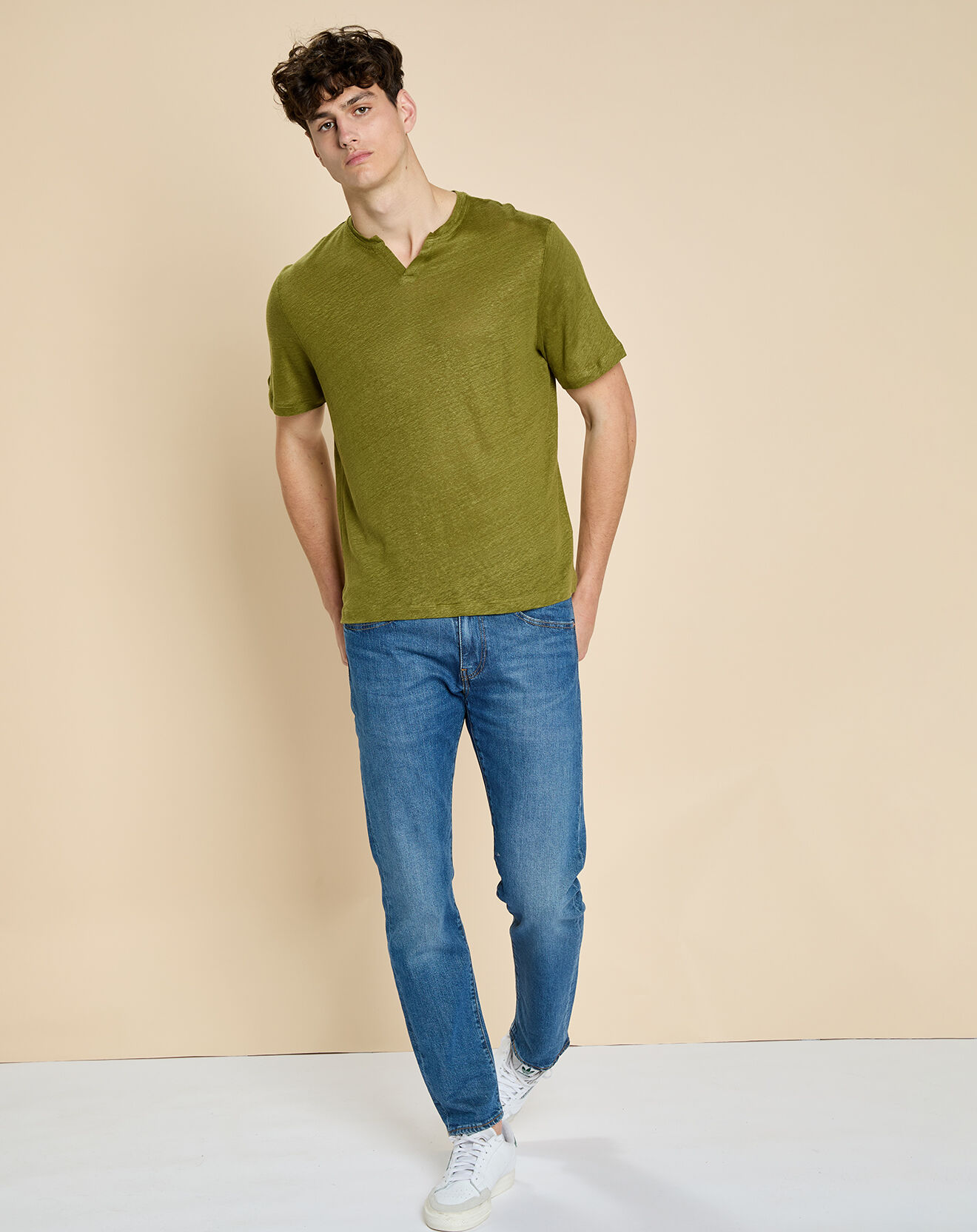 Harris Wilson T-Shirt 100% Lin Humphrey olive