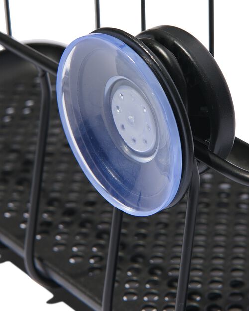 panier pour la douche avec ventouses noir