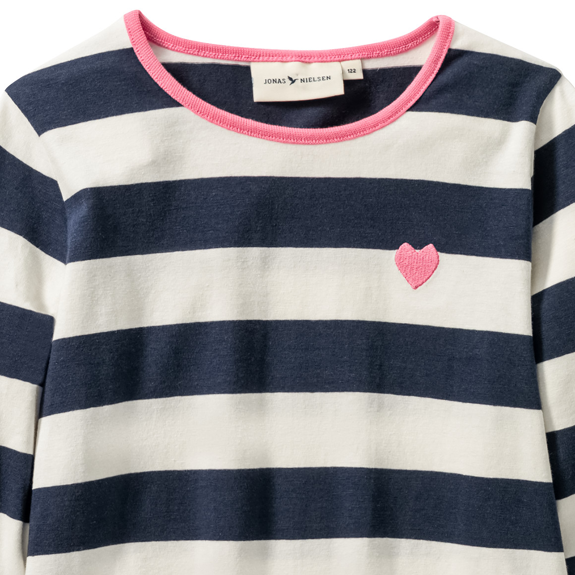 Jonas Nielsen Mädchen Langarmshirt mit Herz-Stickerei dunkelblau