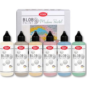 ViVA DECOR Peinture Blob Paint 'Modern Pastel', 6 pièces