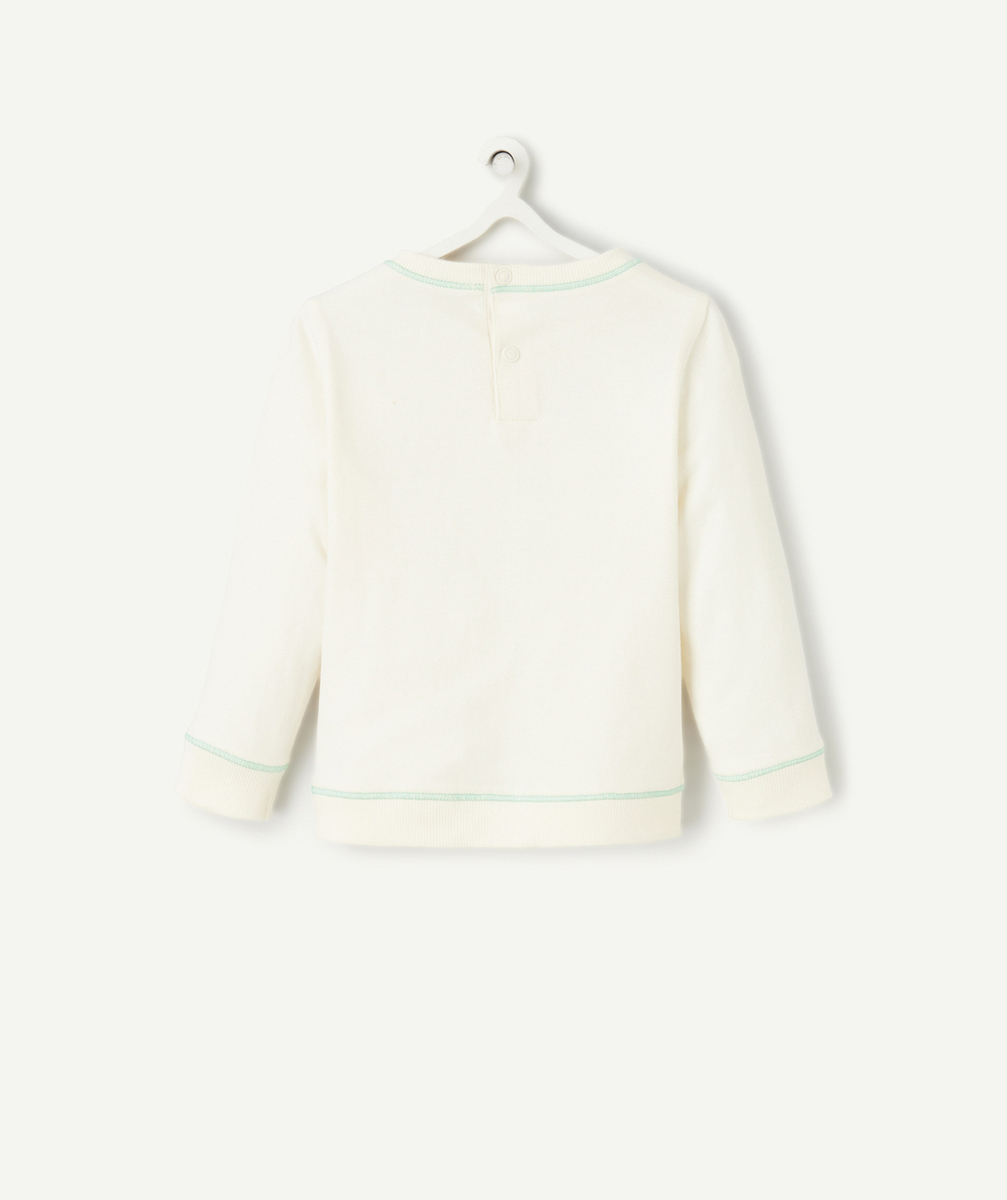 T-SHIRT BÉBÉ GARÇON EN COTON BIO ÉCRU AVEC MESSAGE TUTTI FRUTTI
