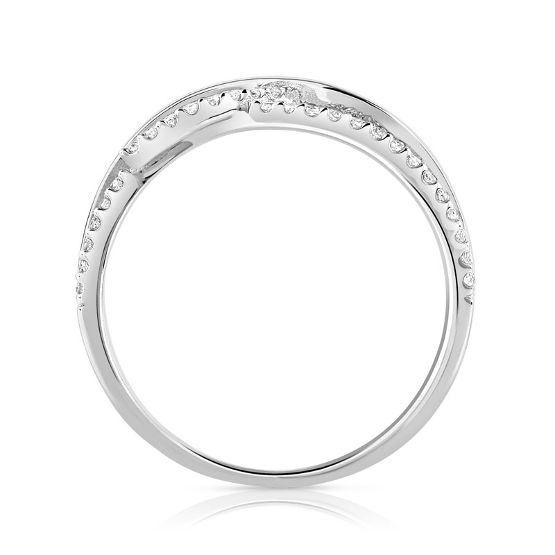 Bague argent 925 croisée zirconias