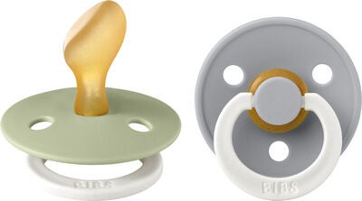 BIBS Colour Smokk 2-pack Lateks Str 2 Anatomisk, Sage Glow/Cloud Glow