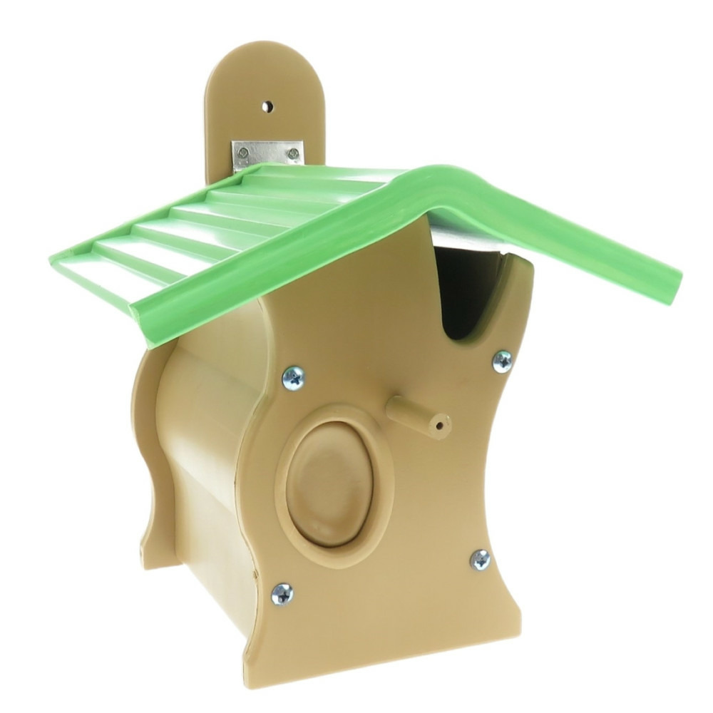 Nichoir en bois composite, brun vert, pour oiseaux