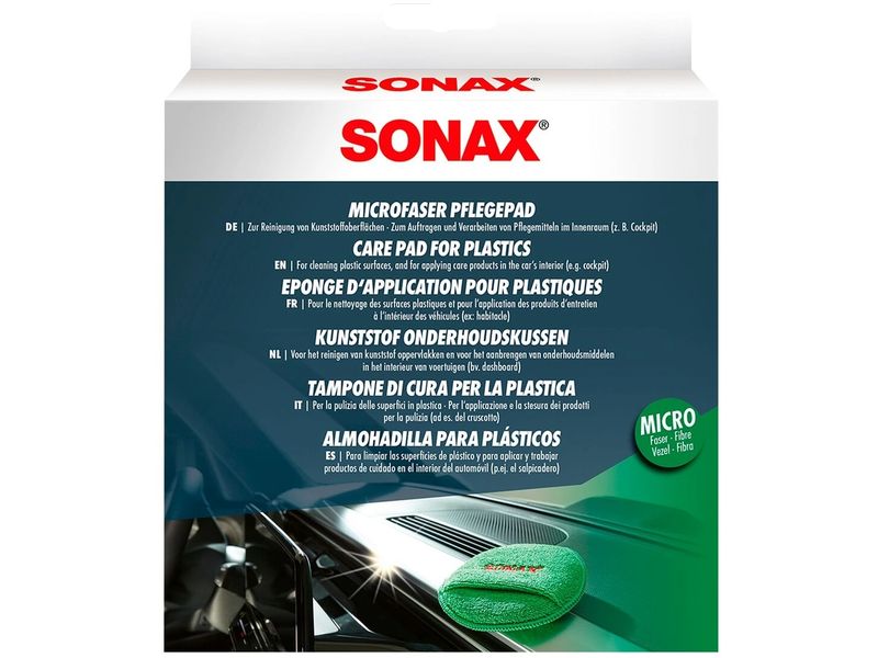 Sonax Kunststoffpflegepad, 1 Stück Mikrofaser Pad zur Kunststoffpflege