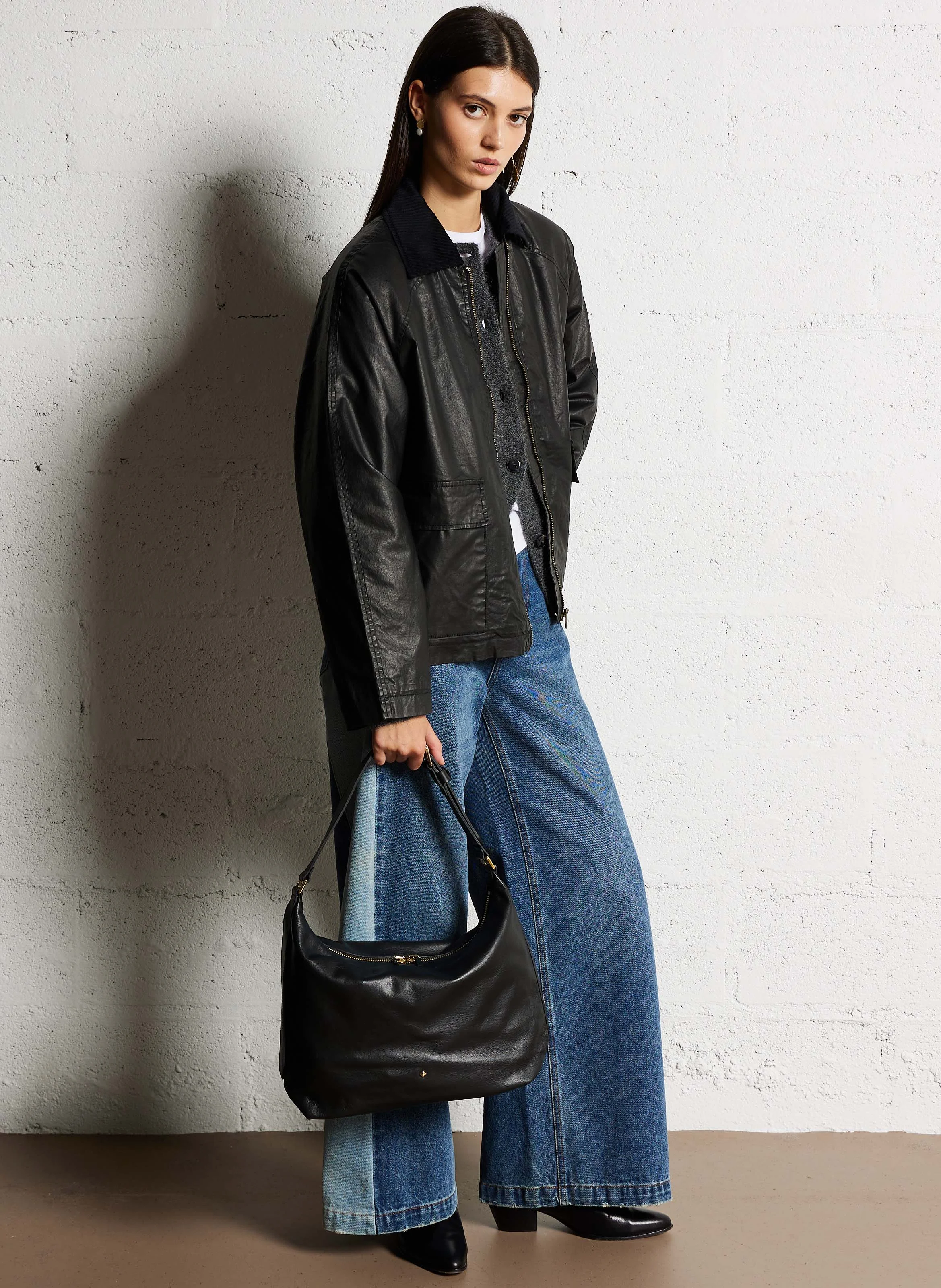 LE FRED TURENNE - Sac hobo en cuir | Noir